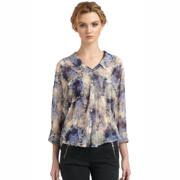 Free People Easy Rider Sheer Chiffon Button Down - Picture 2 of 10